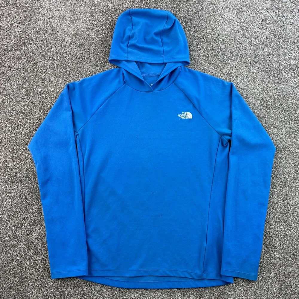 The North Face Hoodie Mens Medium Blue Active Performance Pullover Thumbholes